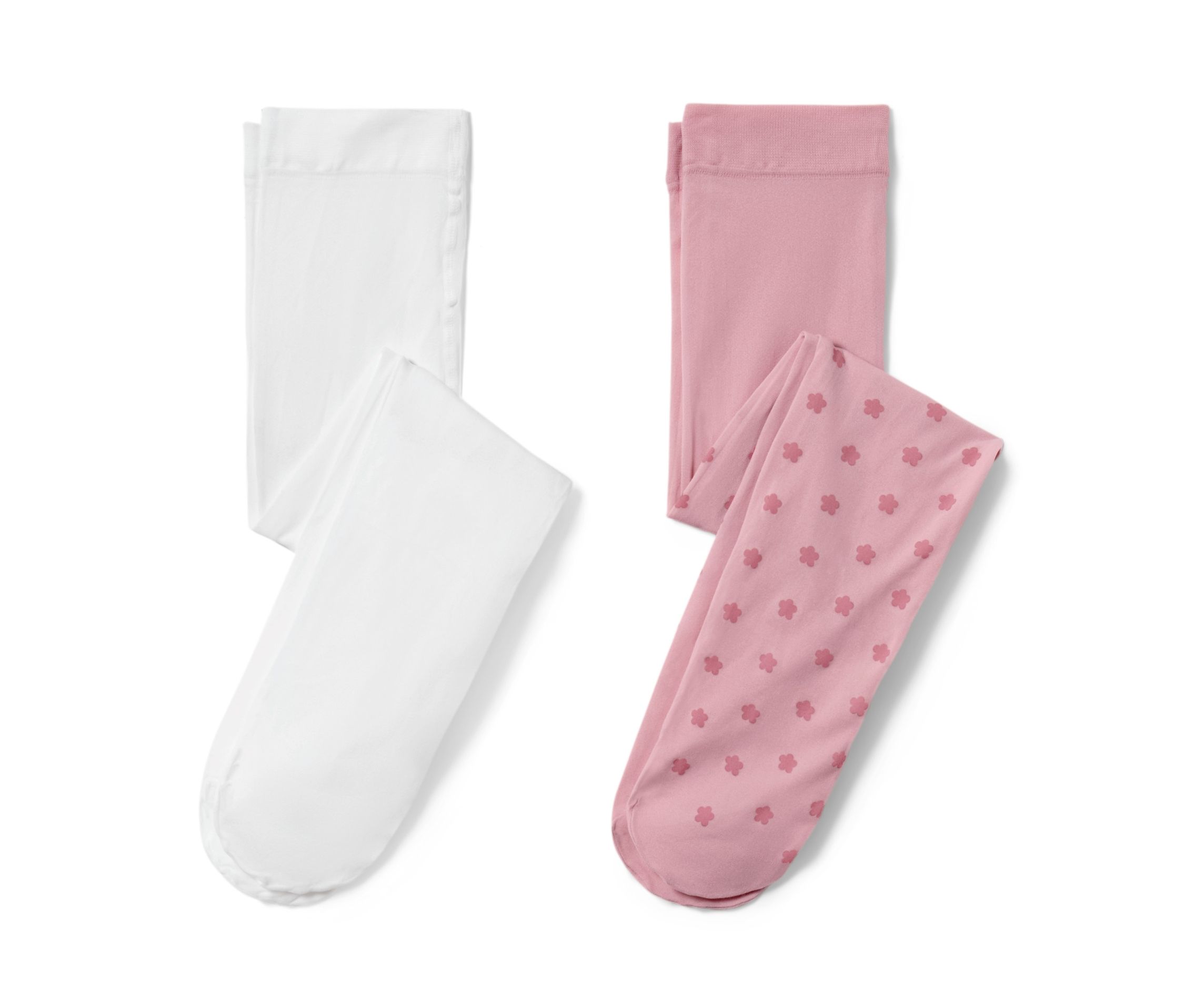Tchibo - 2 Kinder-Feinstrumpfhosen - Mädchen - Gr. 98/104 - weiß/geblümt