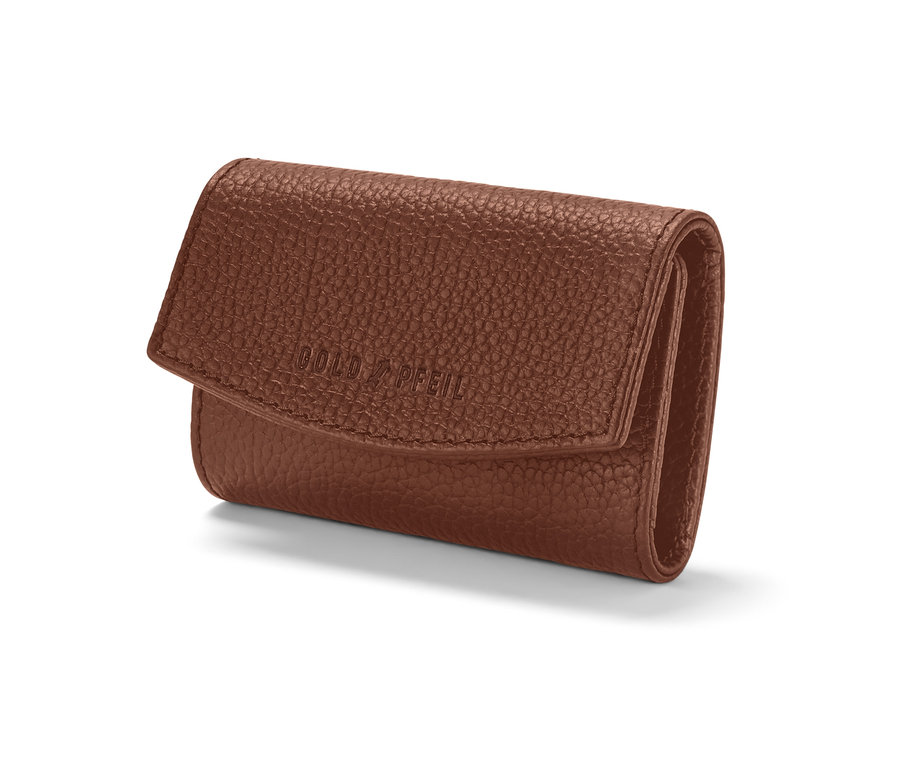 Braunes Leder-Schlüsseletui »Goldpfeil«.