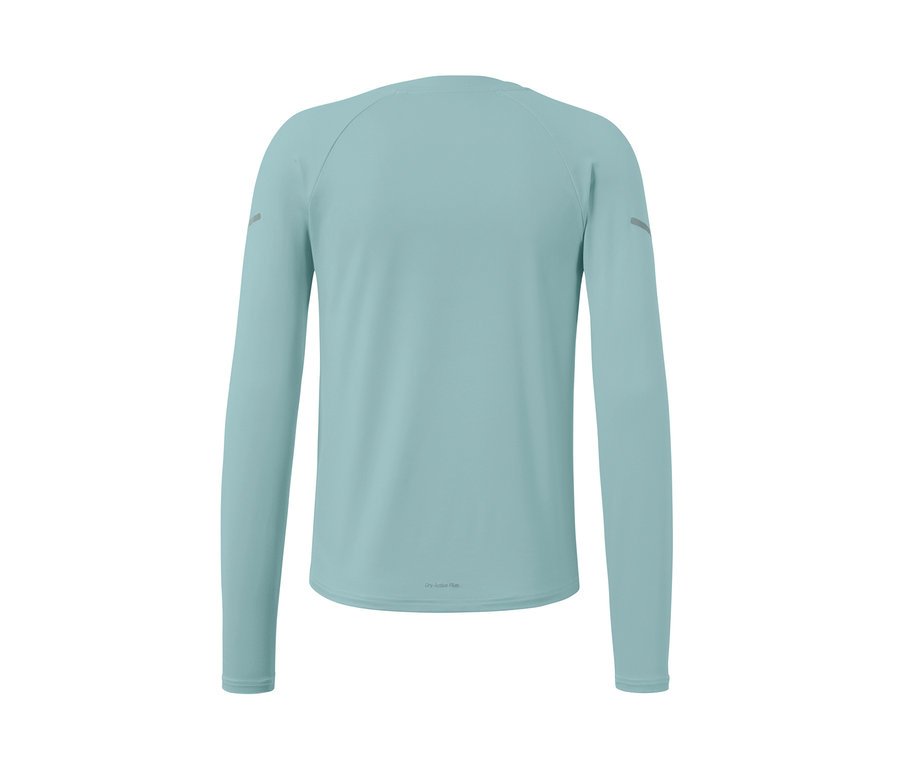 Hellblaues Langarm-Funktionsshirt von hinten.