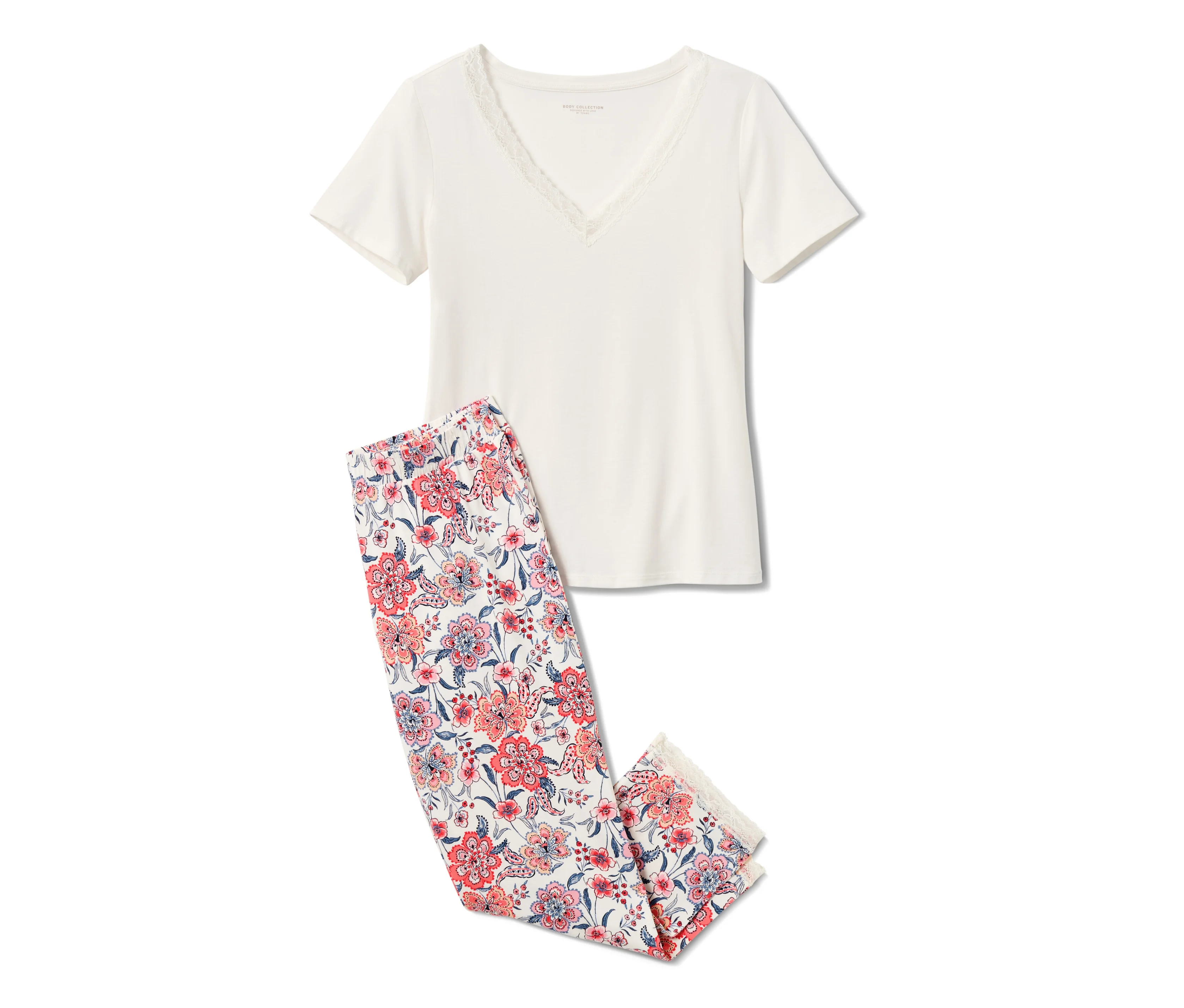 Creme Mit günstig Kaufen-Tchibo - Pyjama - Damen - Gr. L - creme. Tchibo - Pyjama - Damen - Gr. L - creme <![CDATA[Pyjama, Alloverprint Farbe: Oberteil creme Hose creme mit floralem Alloverprint Material: 48% Baumwolle (Unterstützt die Initiative Cotton made in Africa), 47% Modal