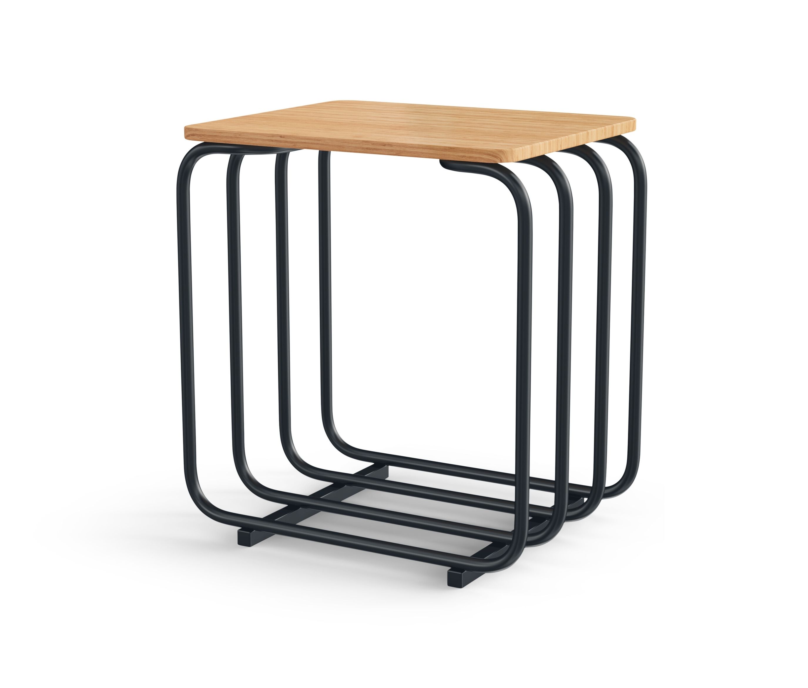 Tchibo - Hocker - 45x35x48cm - schwarz - Bambusholz / Metall / Filz