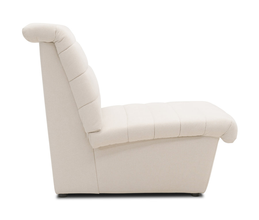 Seitenansicht eines cremefarbenen 2-Sitzers von LOOKS by Wolfgang Joop.