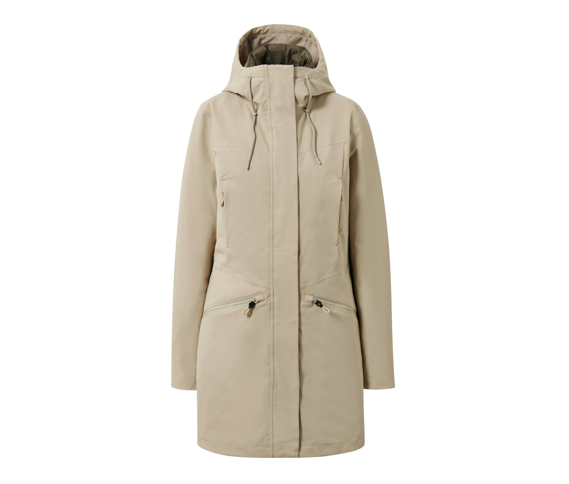 In-1-Outdoormantel - Damen - Gr. 38 - grau - grau