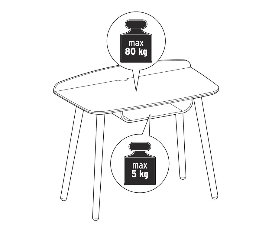 Illustration eines Schreibtischs.