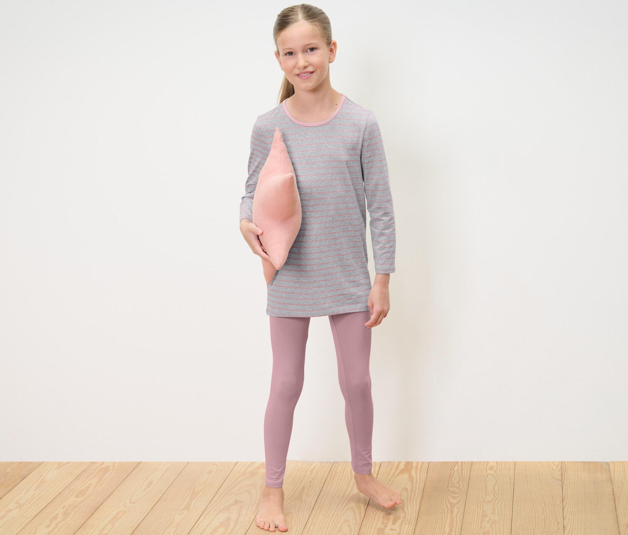 Thumbnail - Tchibo - 2 Kinder-Pyjamas - Mädchen - Gr. 158/164 - rosa/gestreift