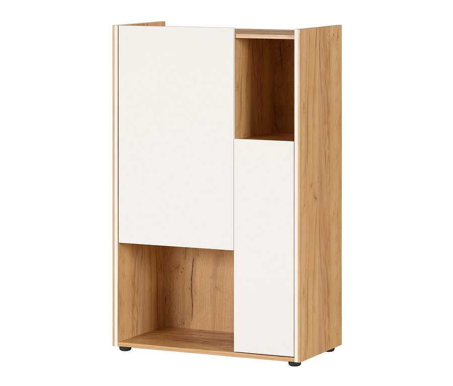 Aktenschrank »Indianapolis« mit Holzstruktur und weißen Türen.