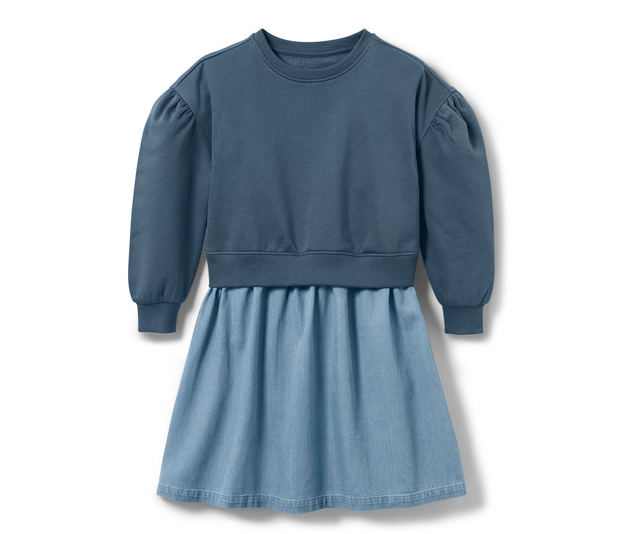 Blaues Kinder-Sweatkleid.