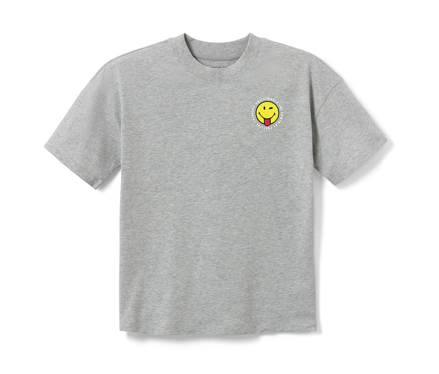 Graues Kurzarm-T-Shirt mit Smiley-Logo 2 Kinder-T-Shirts »Smiley«