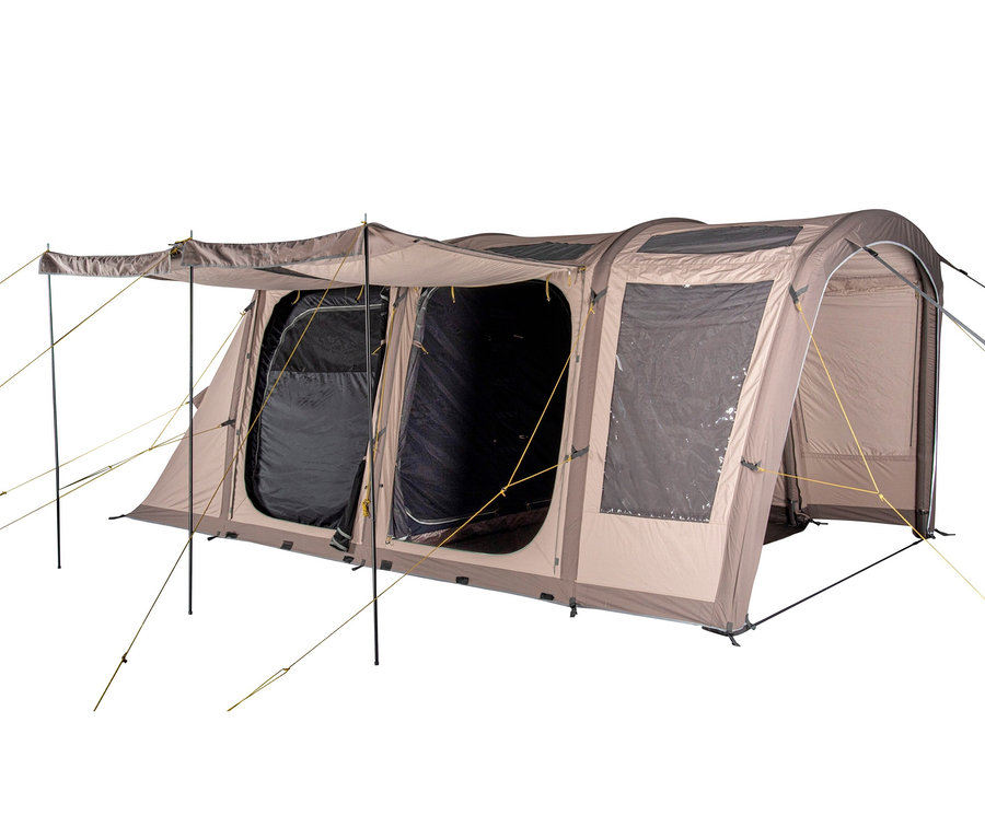 Ein aufgebautes Tambu 4-Personen-Familien-Luftzelt BISALA 4.