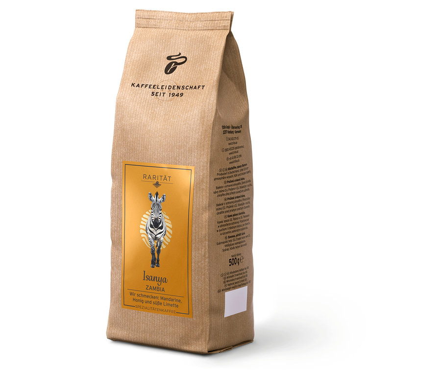 Packung Rarität »Isanya Zambia« inkl. Kaffeedose - 500 g Ganze Bohne.