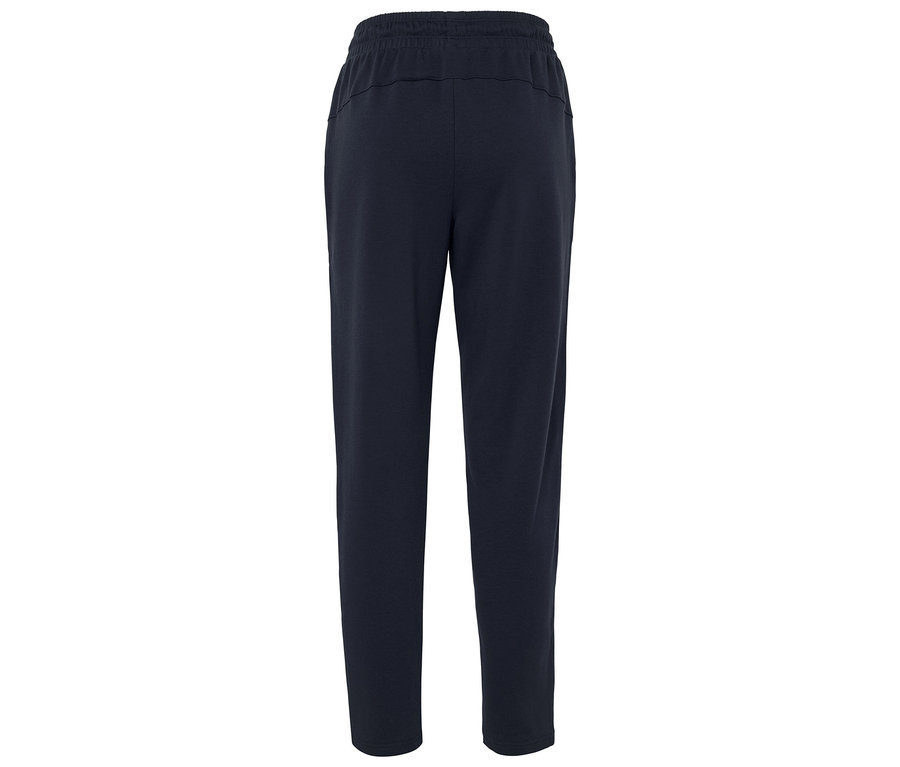 Marineblaue Trainingshose mit elastischem Bund.