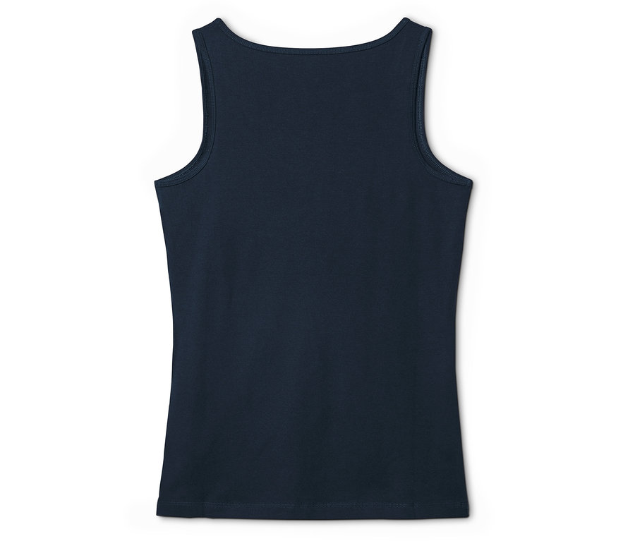 Dunkelblaues Tanktop auf einem weißen Hintergrund.