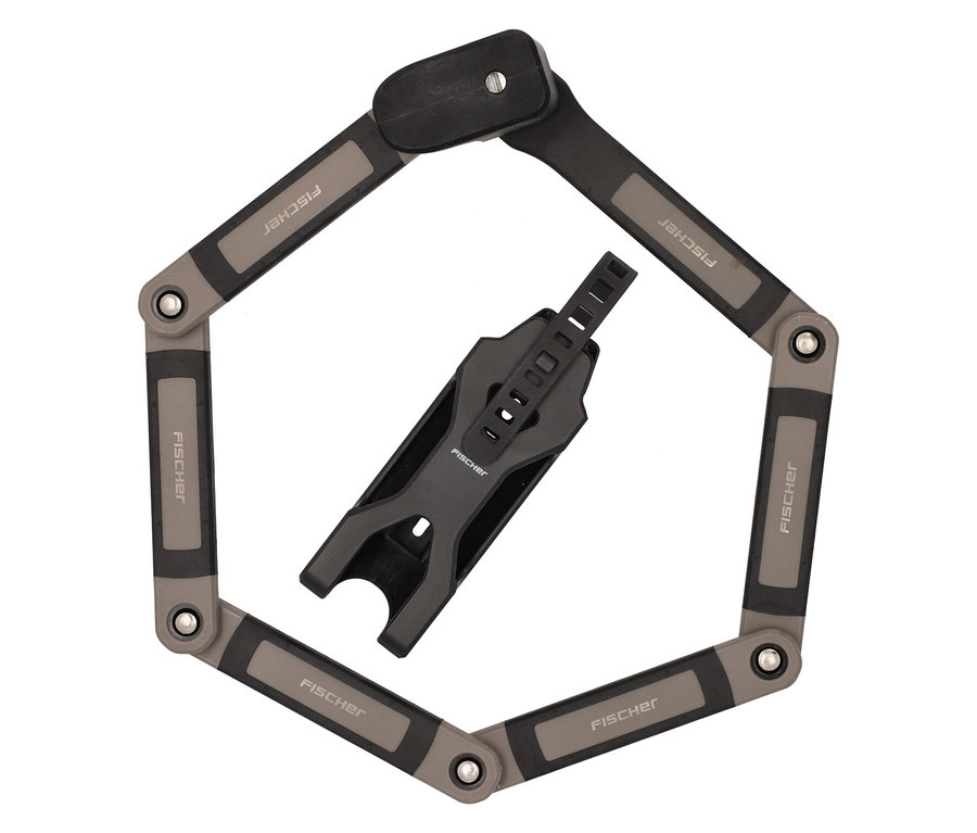 Das Fischer Faltschloss Plus FK90/8 ist geöffnet dargestellt.