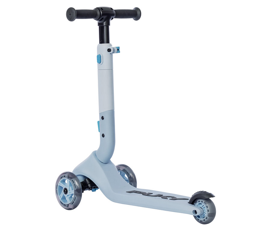 Blauer PUKY Roller PUSH mit drei Rädern und schwarzem Lenker.