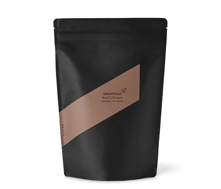 Schwarze Packung Kaffeekirsche - Dreamteam Filterkaffee - 500 g Ganze Bohne.