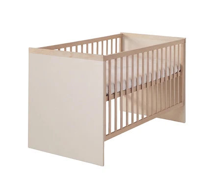 Roba Kinderbett »Elva«, 70 x 140 cm, in Cashmere und Virginia Chestnut, mit hellen Holzstäben und cremefarbenen Seitenwänden.