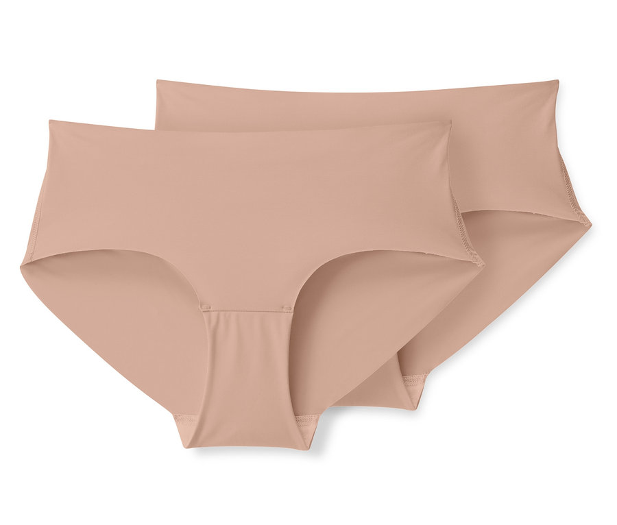 Zwei hautfarbene Magic-Cut-Pantys auf weißem Hintergrund.