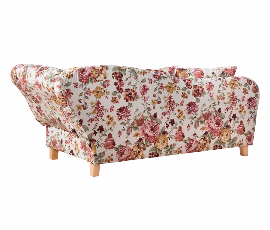 Rückansicht der Recamiere »Saturn« mit Stauraum, rechts, floral.