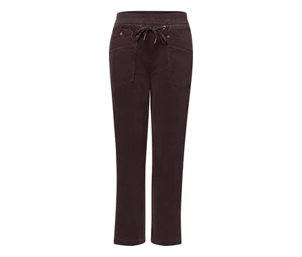 Braune Street One Bonny Hose mit elastischem Bund und Kordelzug.
