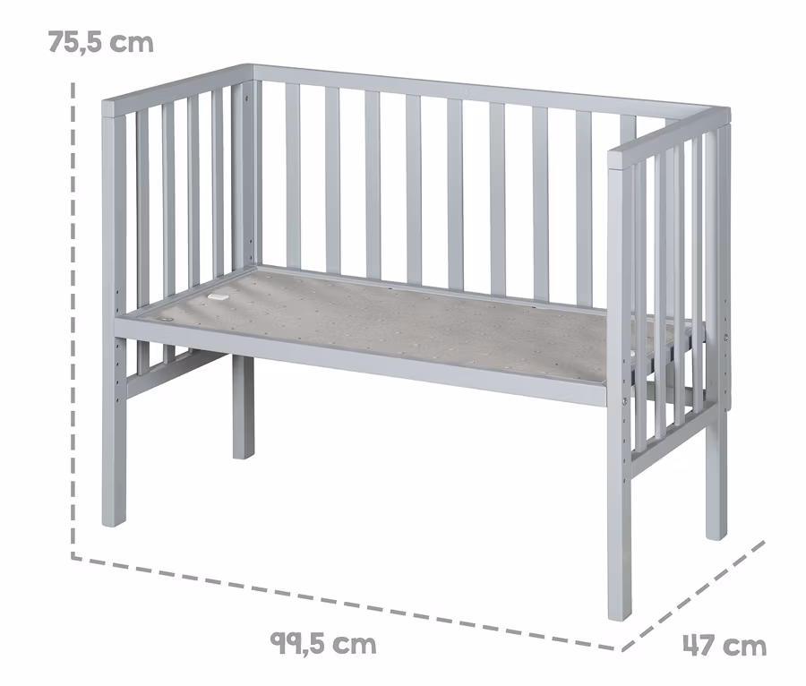 Graues roba 2-in-1-Beistellbett »safe asleep®«.