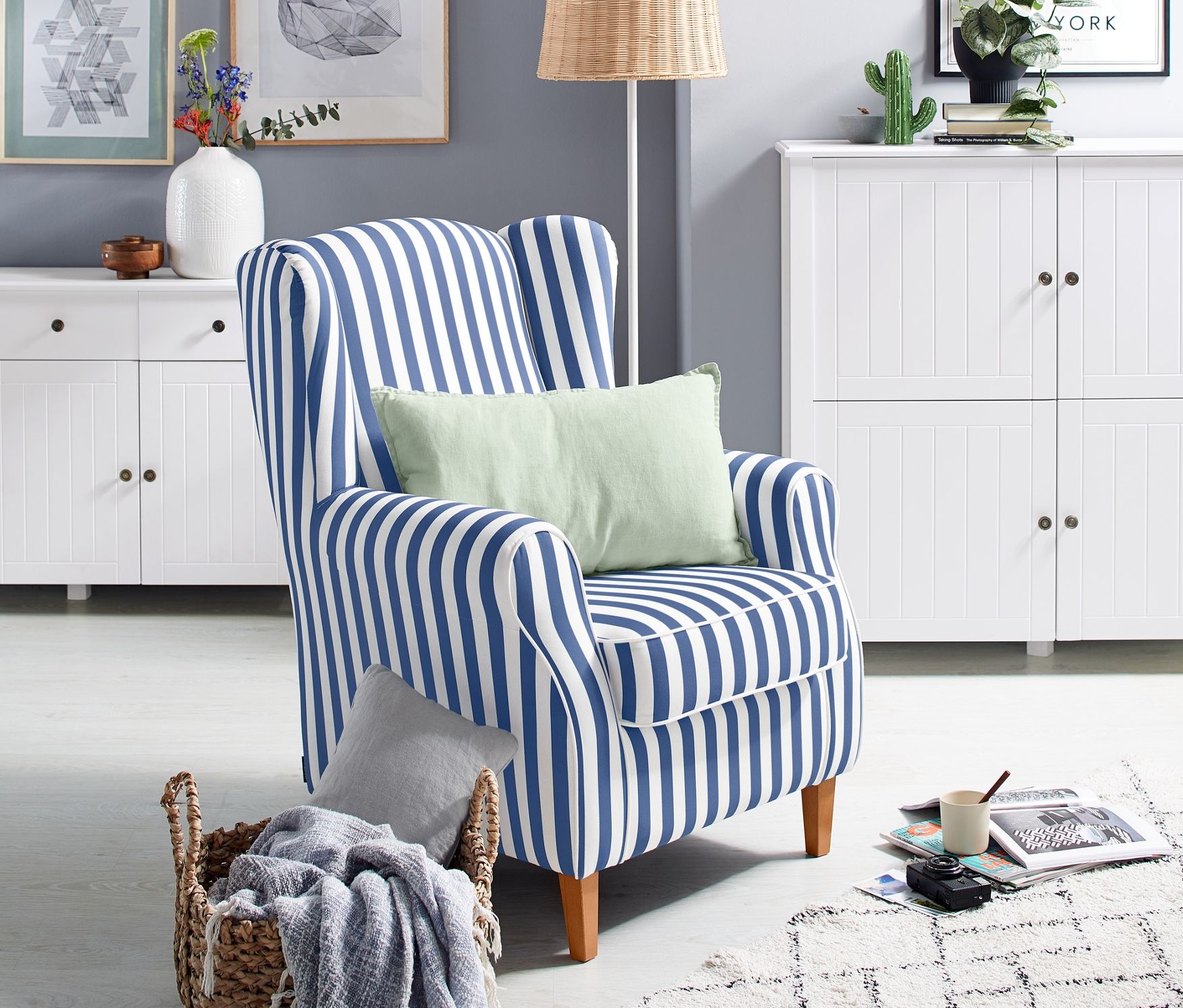 Thumbnail - Tchibo - Ohrensessel - 74x78x98cm - braun - Baumwolle / Polyester / Holz