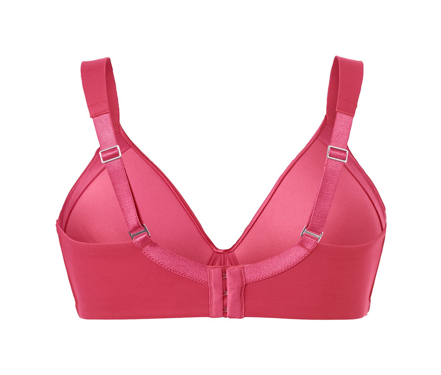Detailansicht von hinten eines pinken Softschalen-BHs.