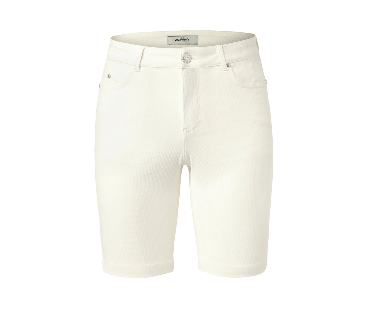 Weiße Bermuda-Shorts.
