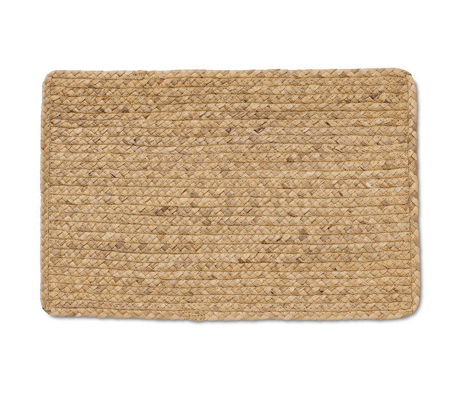 Detailansicht eines Teppichs aus Wasserhyazinthe.
