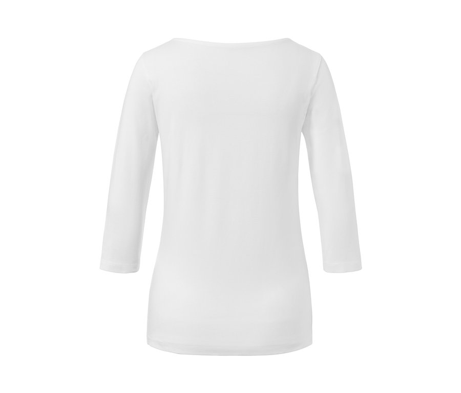 Weißes Shirt mit 3/4-Arm.