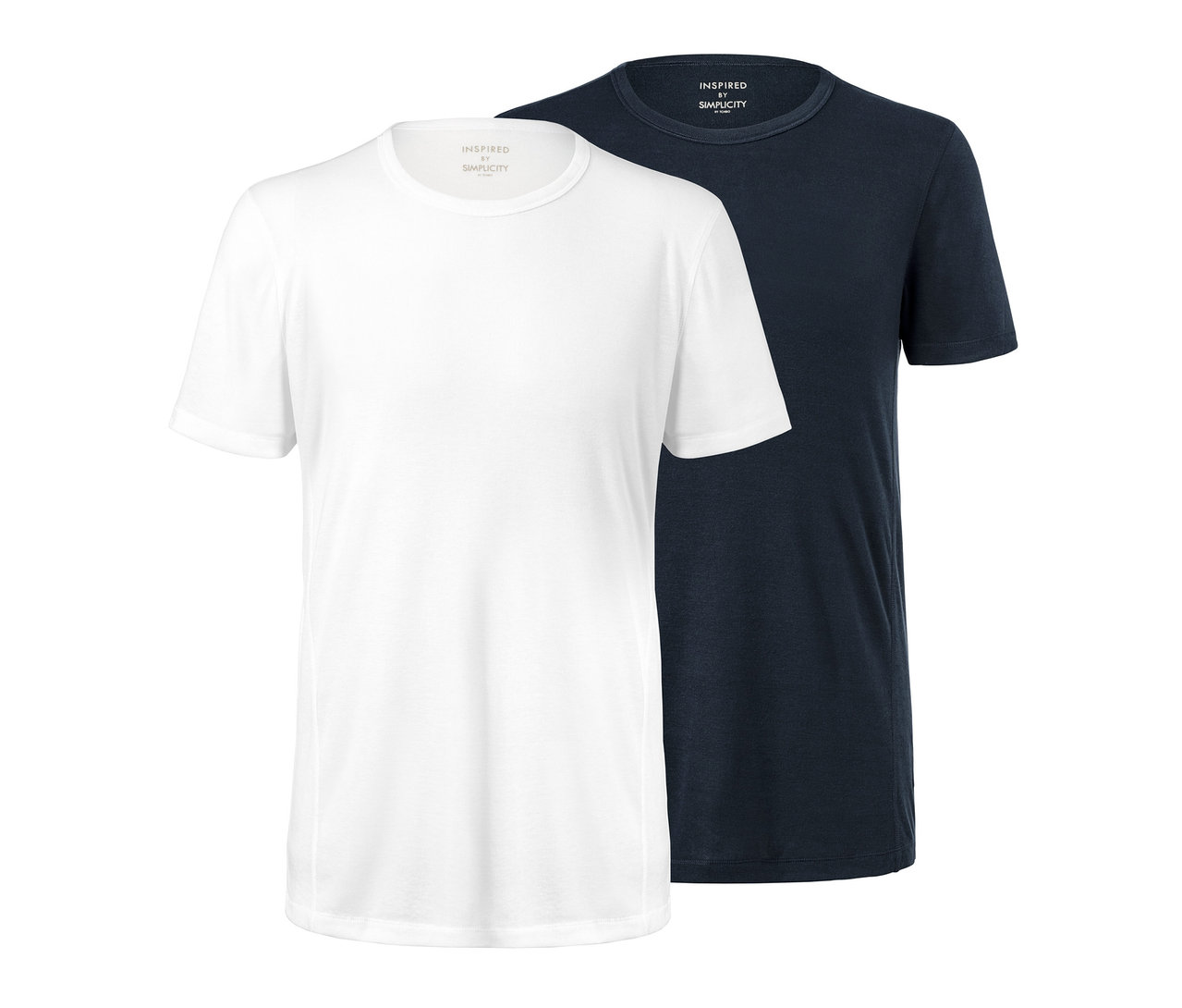 Zwei Funktions-Unterhemden, eins in Weiß und eins in Dunkelblau.