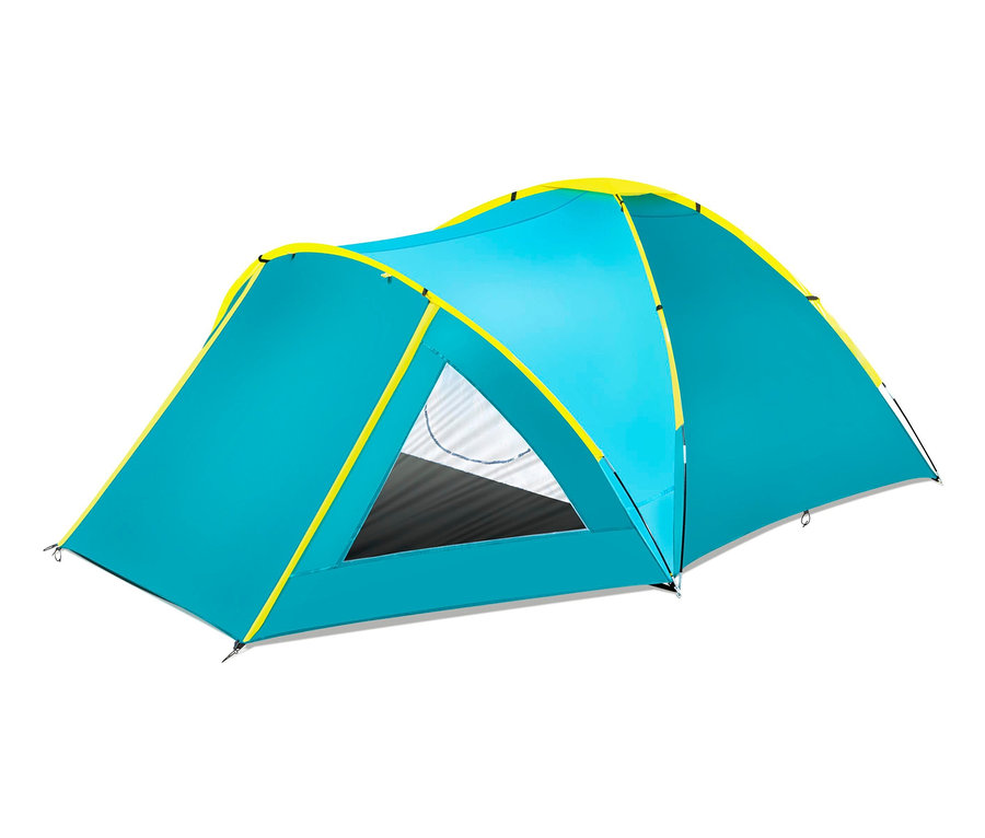 Türkisfarbenes Bestway® Pavillo-Zelt »Activemount 3« mit gelber Bordüre.