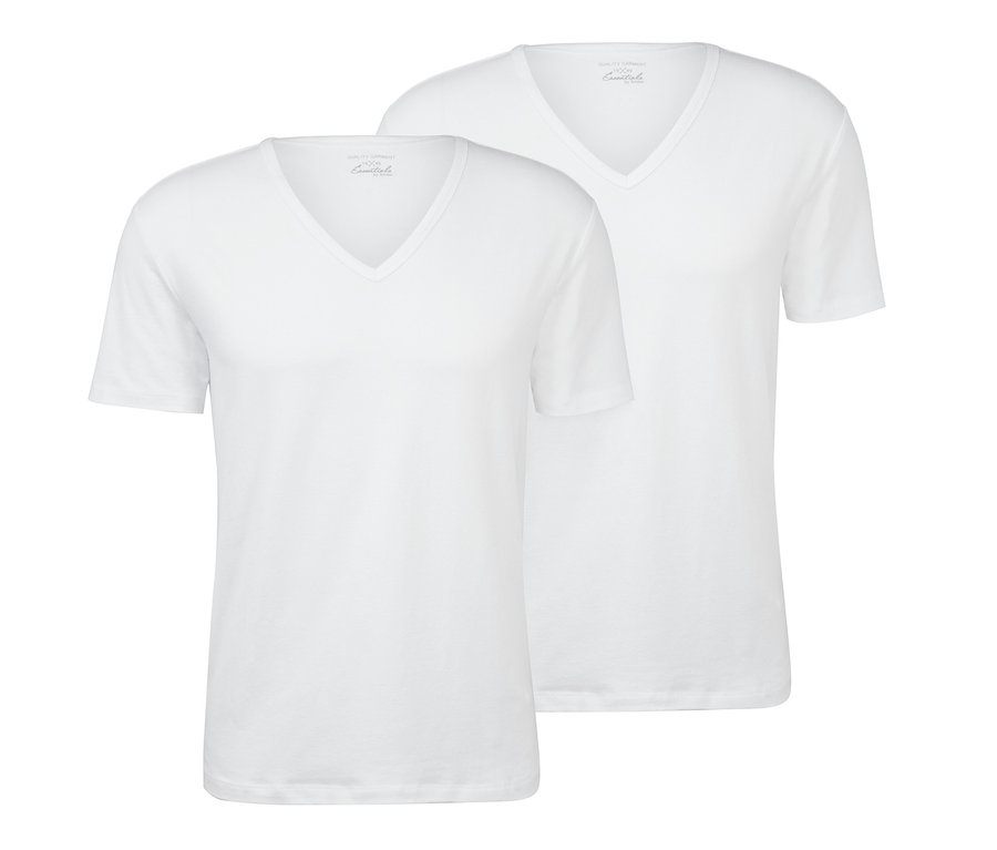 Zwei weiße Modal-Unterhemden.