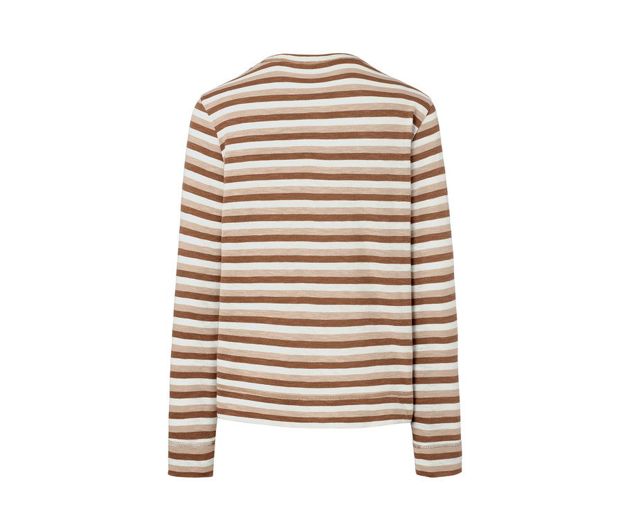 Gestreiftes Langarmshirt, braun.