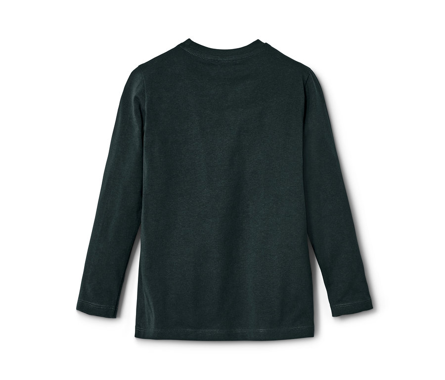 Dunkelgrünes Kleinkinder-Langarmshirt.