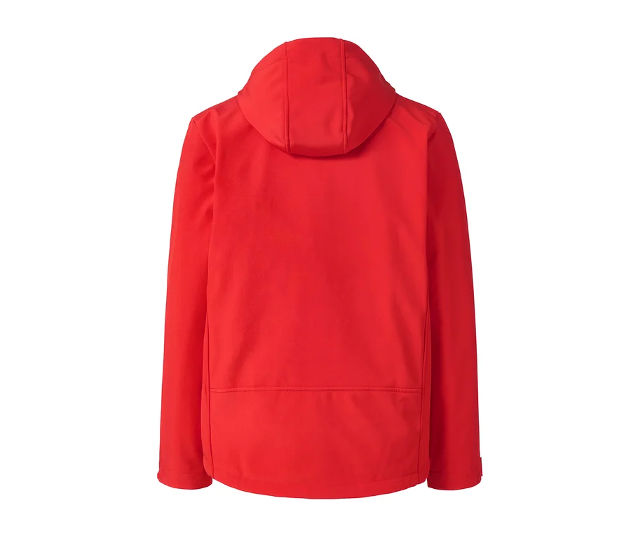 Rückansicht einer Softshelljacke.