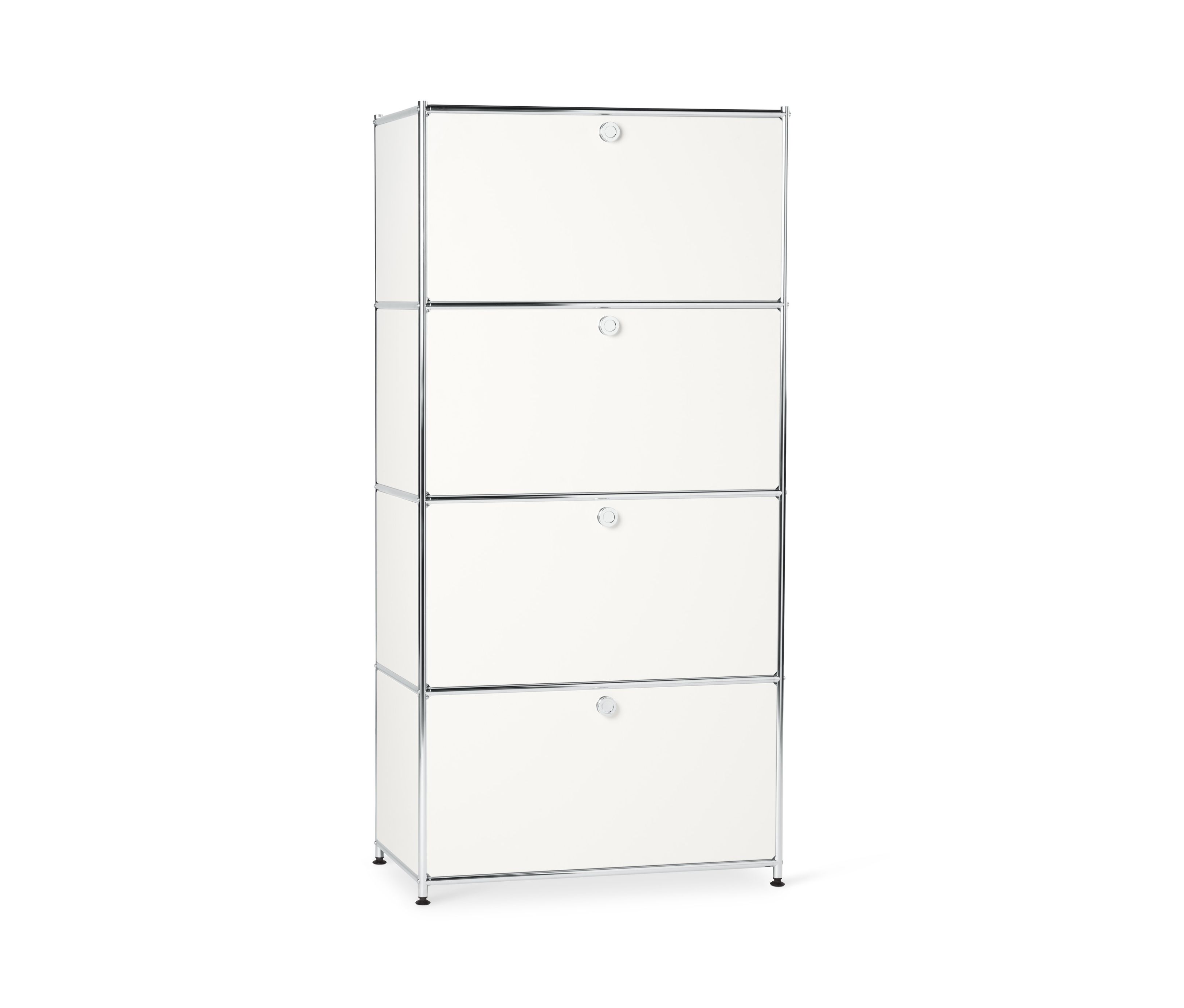 Tchibo - Highboard Metall »Cn3« mit 4 Klappenfächern - 77x40x158,5cm - chrom - Stahl / Aluminium / Kunststoff
