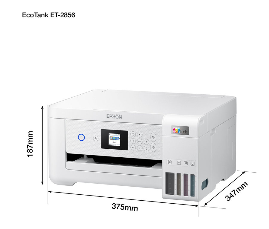 Weißer Epson Multifunktionsdrucker EcoTank ET-2856.