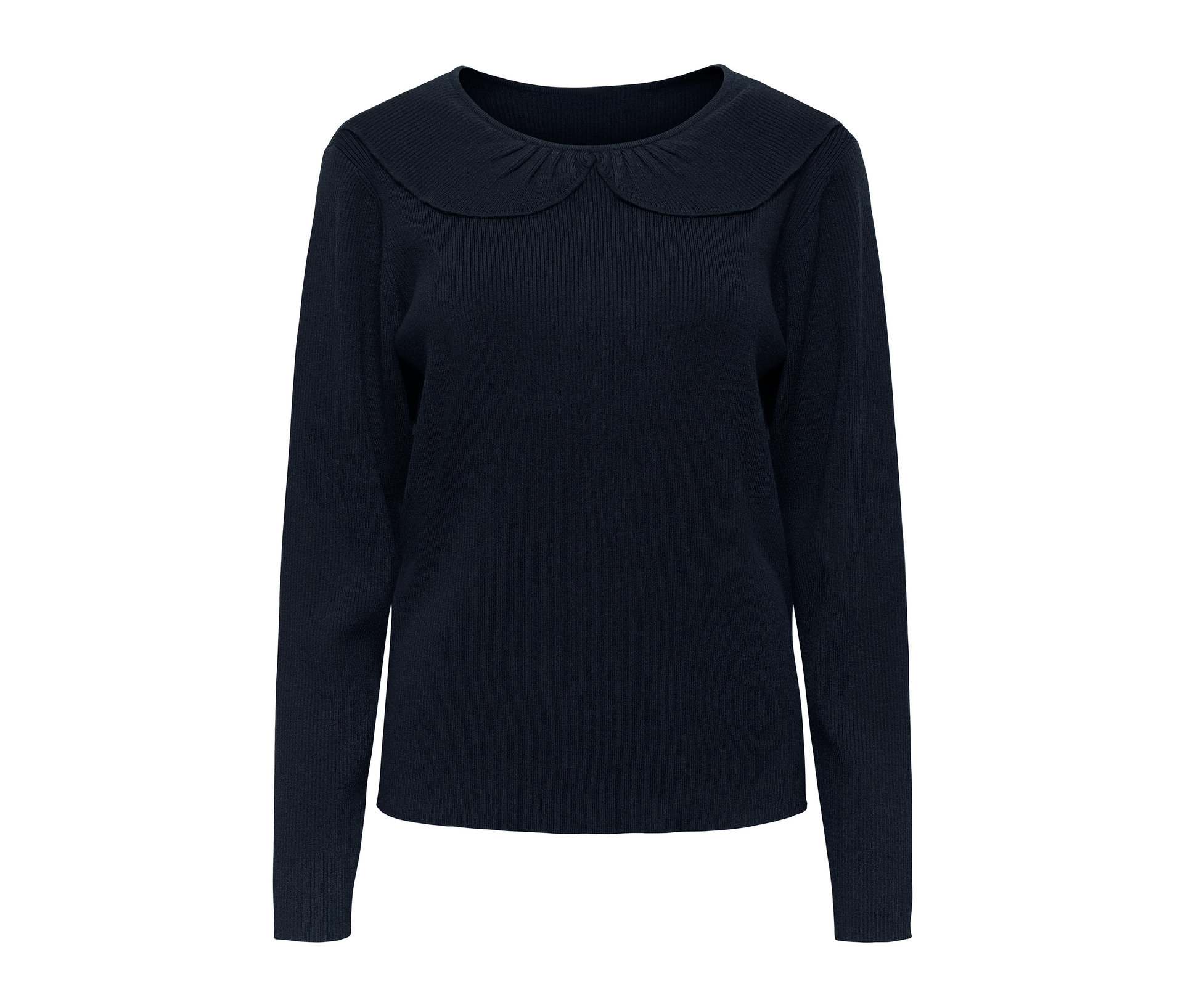 Tchibo - Feinstrick-Pullover mit Kragen - Damen - Gr. S - dunkelblau