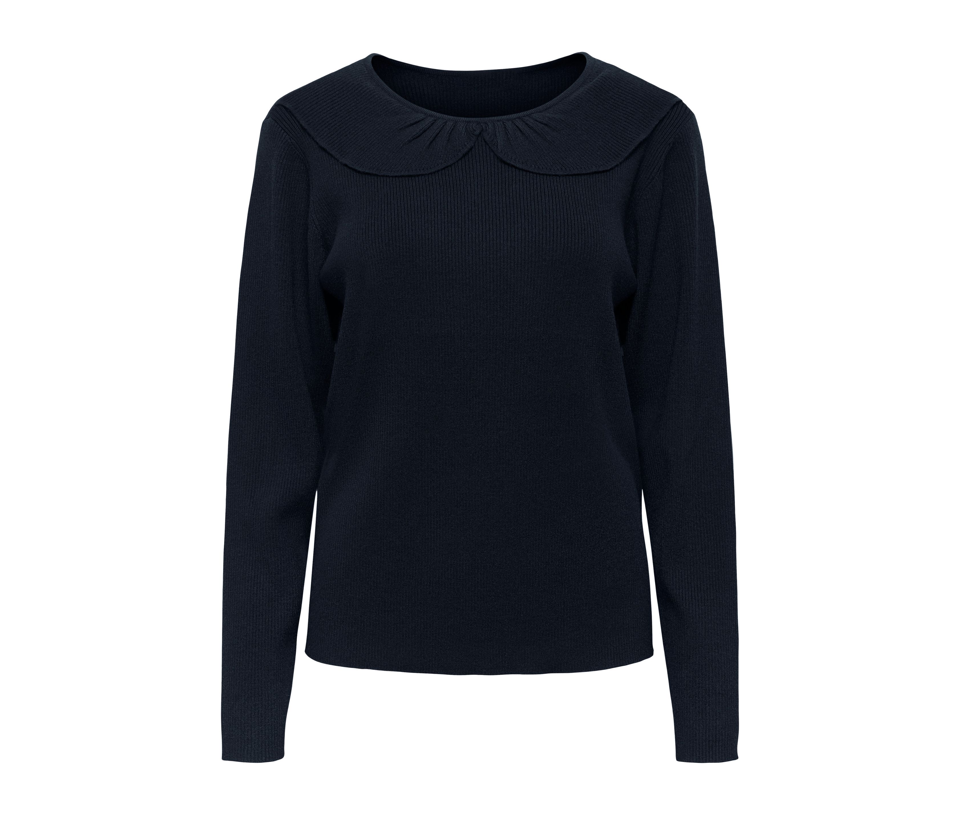Tchibo - Feinstrick-Pullover mit Kragen - Damen - Gr. S - dunkelblau