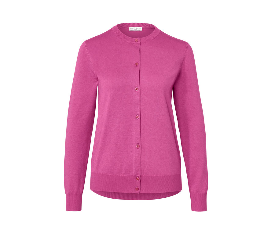 Pinker Feinstrick-Cardigan mit Knöpfen.