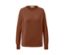 Cognacfarbener Merino-Feinstrickpullover.