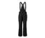 Schwarze High-Tech-Skihose mit Latz und Reißverschlüssen.