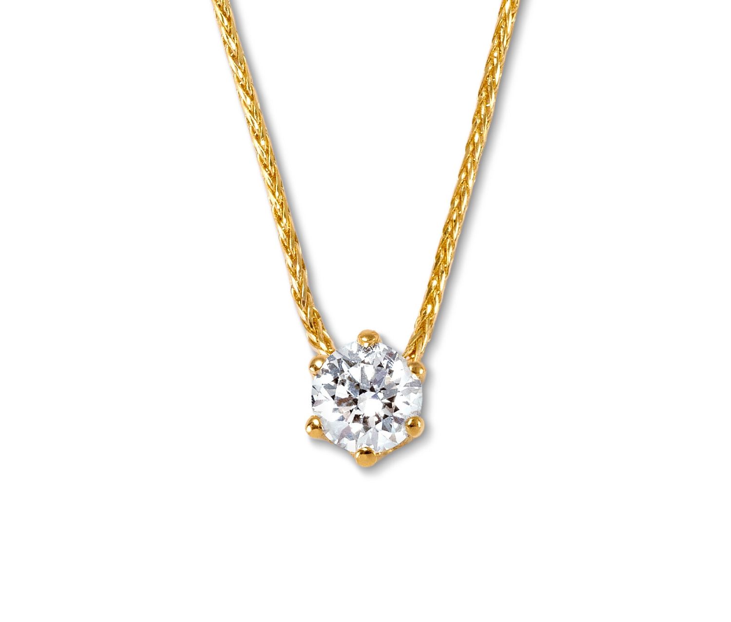 Tchibo - 585 Gold-Kette mit Brillantanhänger - gold