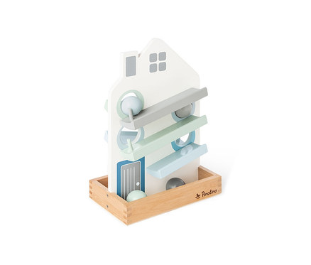 Pinolino Kugelbahn »Bente« in Hausform mit bunten Kugeln.