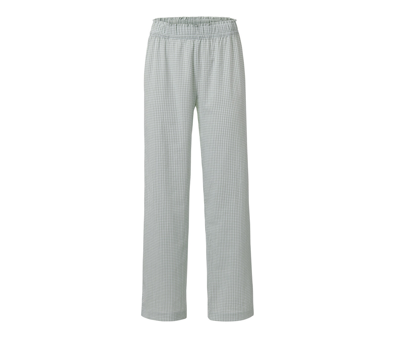 Web-Relaxhose mit elastischem Bund und Karomuster.