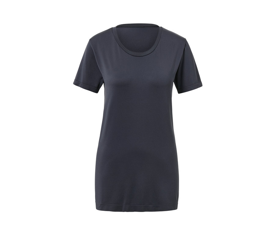 Ein nahtloses, dunkelgraues Funktionsshirt.