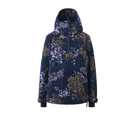 Halfzip-Skijacke mit Blumenmuster.