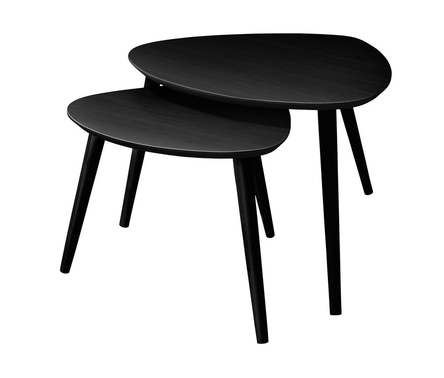 Schwarzes Couchtisch-Set (2-teilig).