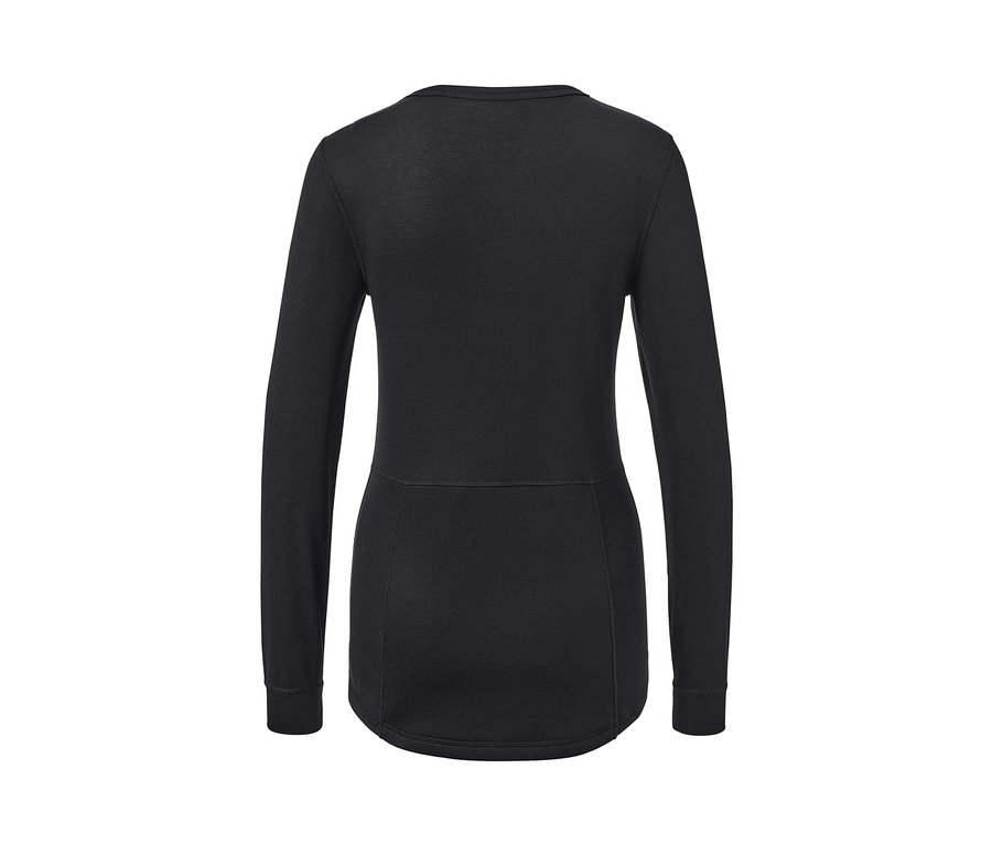 Schwarze Thermo-Funktionswäsche mit langen Ärmeln von hinten.