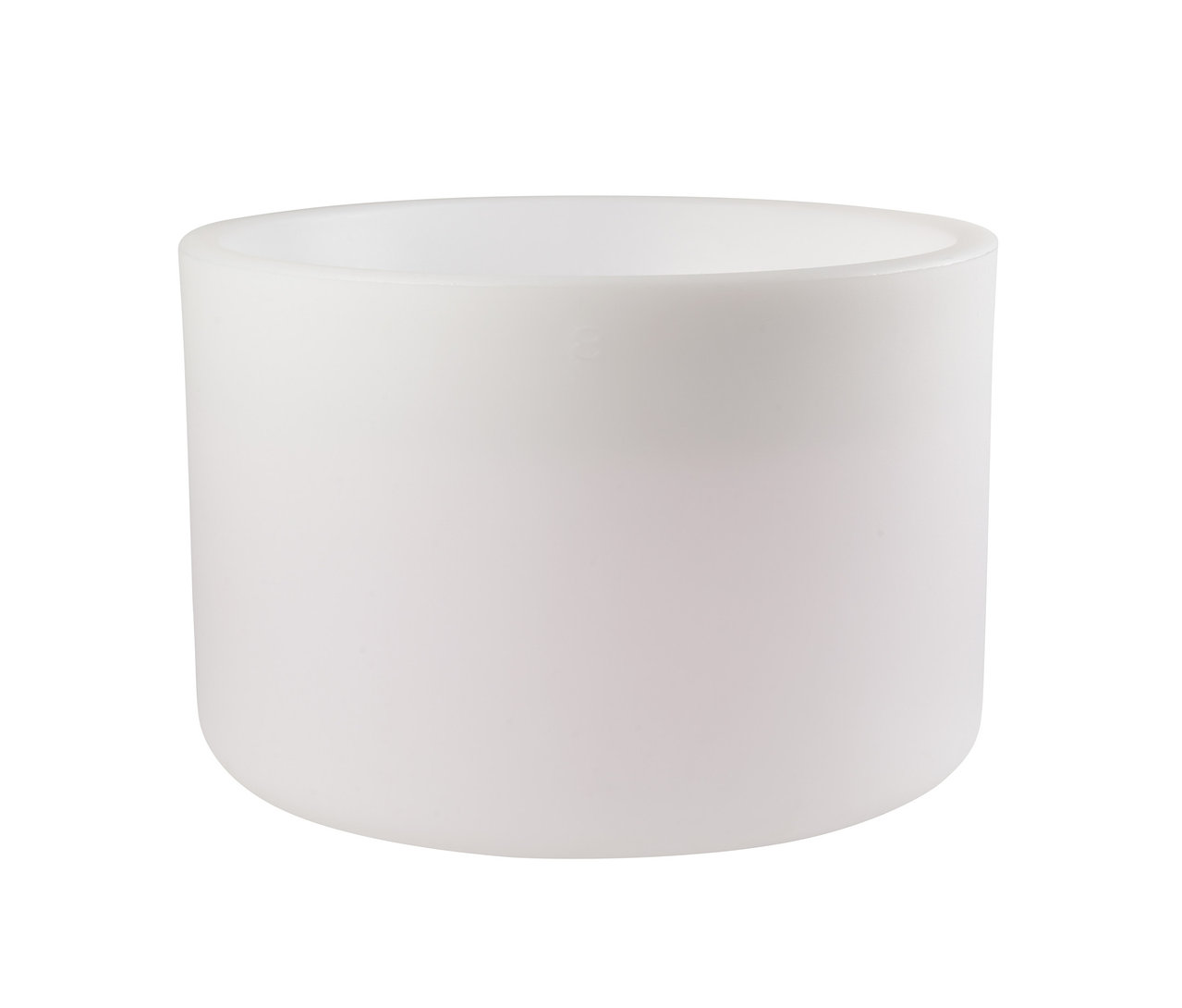 Abgebildet ist ein weißer, zylindrischer 8 seasons design Solar-Topf.